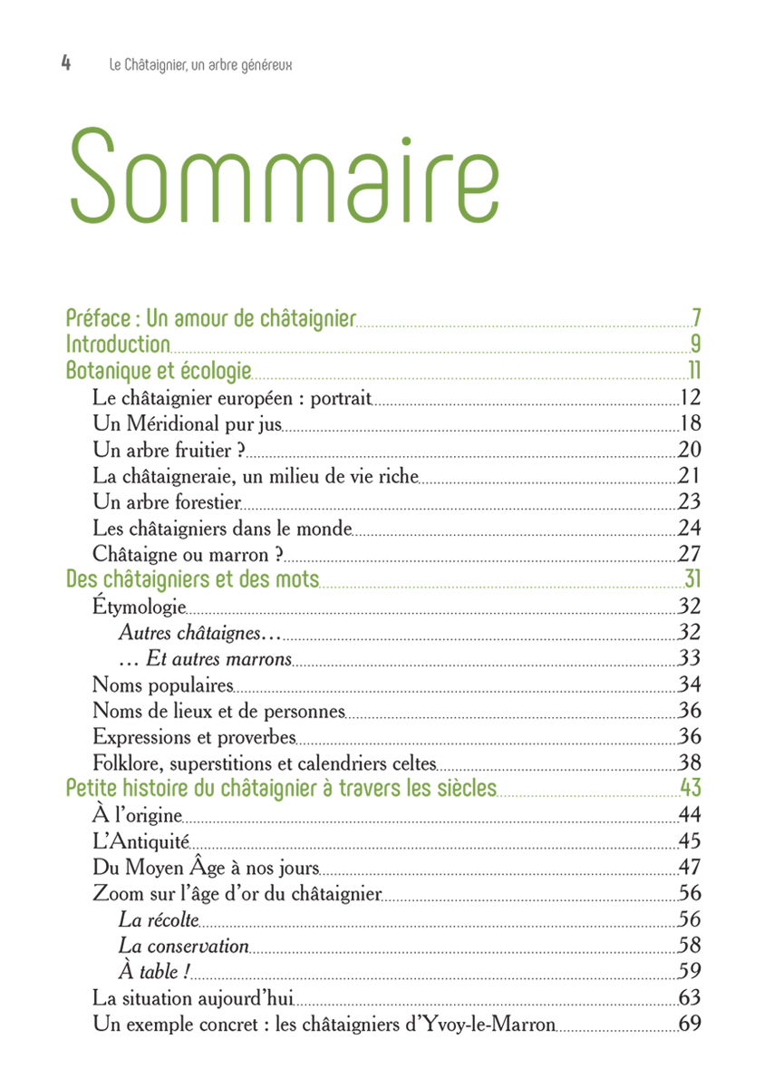 Le Châtaignier, un arbre généreux sommaire 1