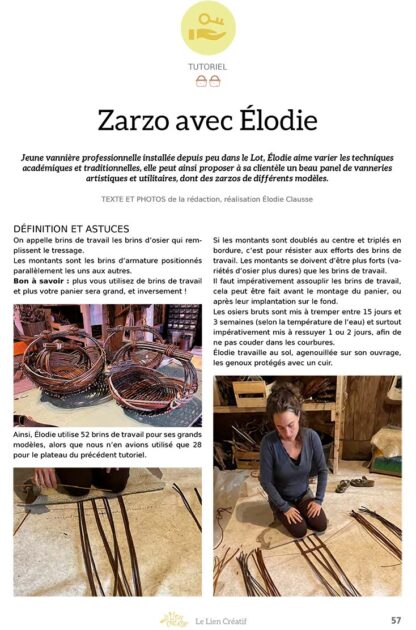 Le Lien Créatif 47, magazine vannerie, zarzo